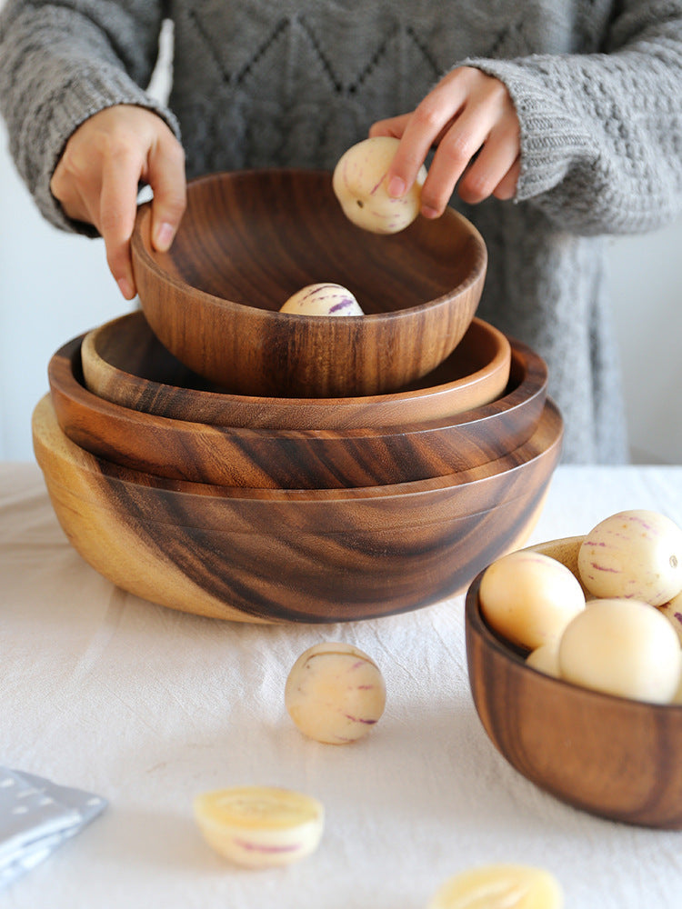 Kitchen Natural Wooden Bowl